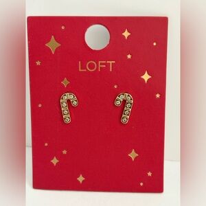 Brand New with Tag LOFT Candy Cane Earrings
